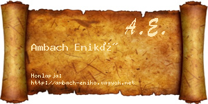 Ambach Enikő névjegykártya